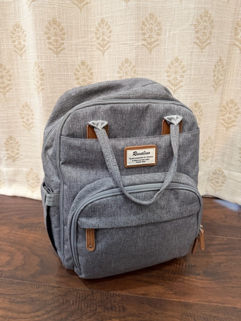 Ruvalino Gray Diaper Bag Backpack